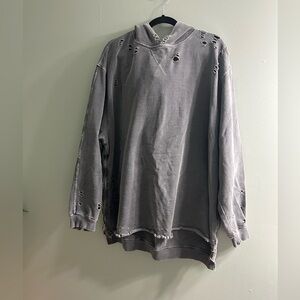Distressed Gray Women's Sweater